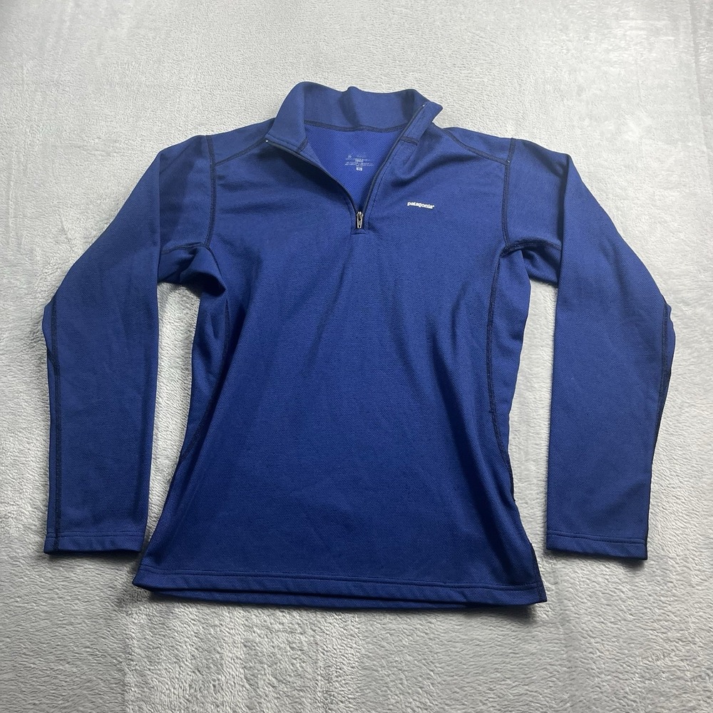 Patagonia Shirt Kids XL Blue Quarter Zip Long Sleeve Base Layer Pullover